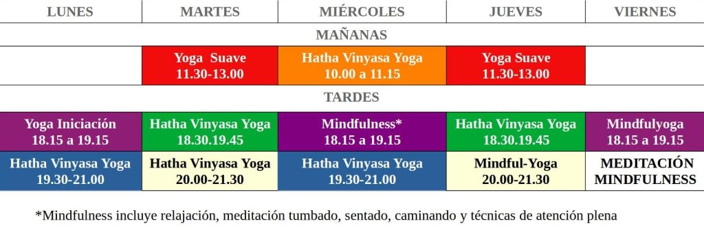 Horarios octubre 2024